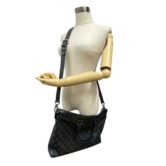 LOUIS VUITTON Briefcase M40566 leather black Shoulder Monogram Eclipse Explorer Women(Unisex) Used Authentic