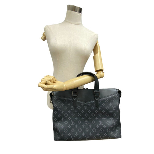 LOUIS VUITTON Briefcase M40566 leather black Shoulder Monogram Eclipse Explorer Women(Unisex) Used Authentic