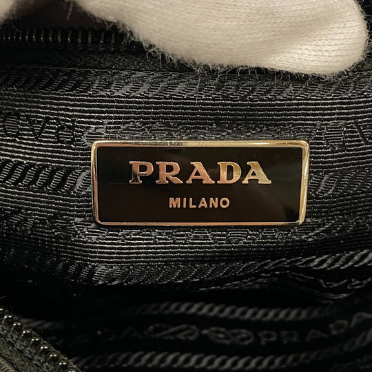 PRADA Shoulder Bag 1BC167 Nylon black Test Women Used Authentic