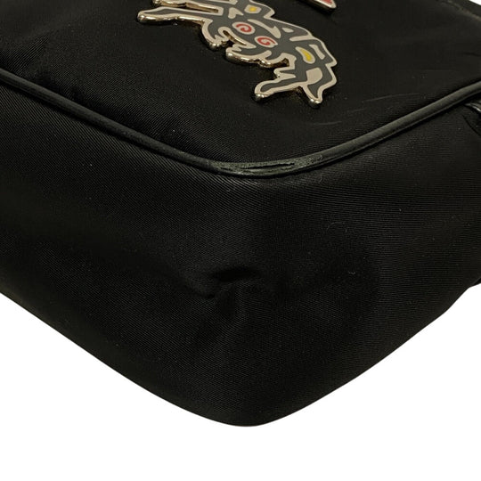 PRADA Shoulder Bag 1BC167 Nylon black Test Women Used Authentic