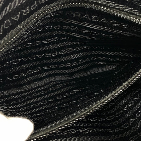 PRADA Shoulder Bag 1BC167 Nylon black Test Women Used Authentic