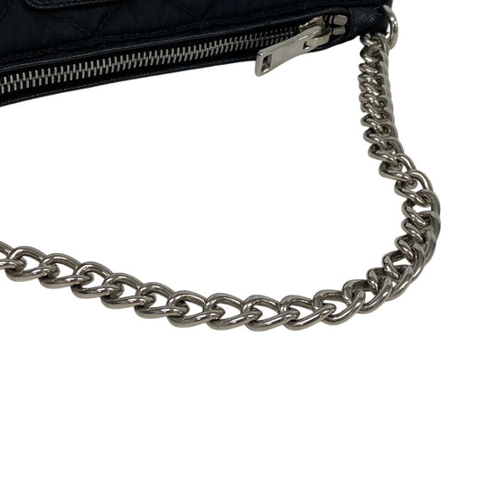 PRADA Handbag 1BH026 Nylon black Chain handbag Triangular plate test input Women Used Authentic