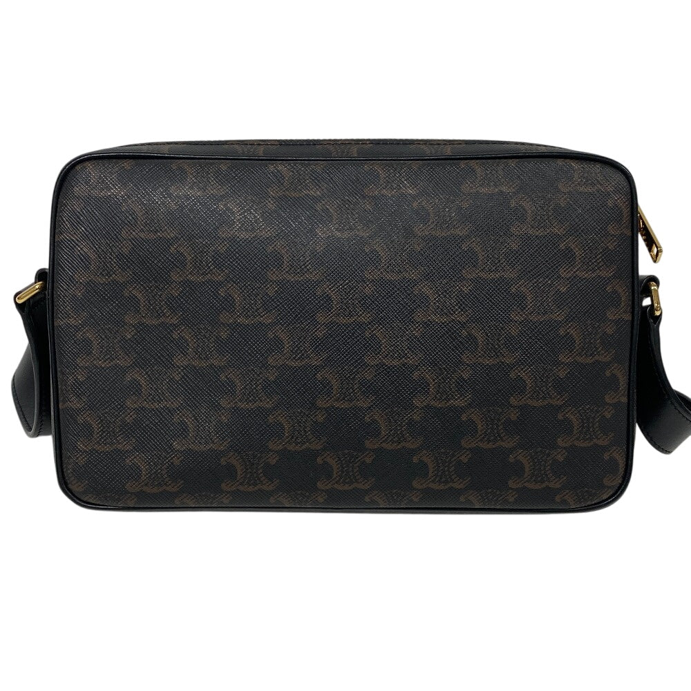 CELINE Shoulder Bag PVC, Leather black Triomphe Medium Women Used Authentic
