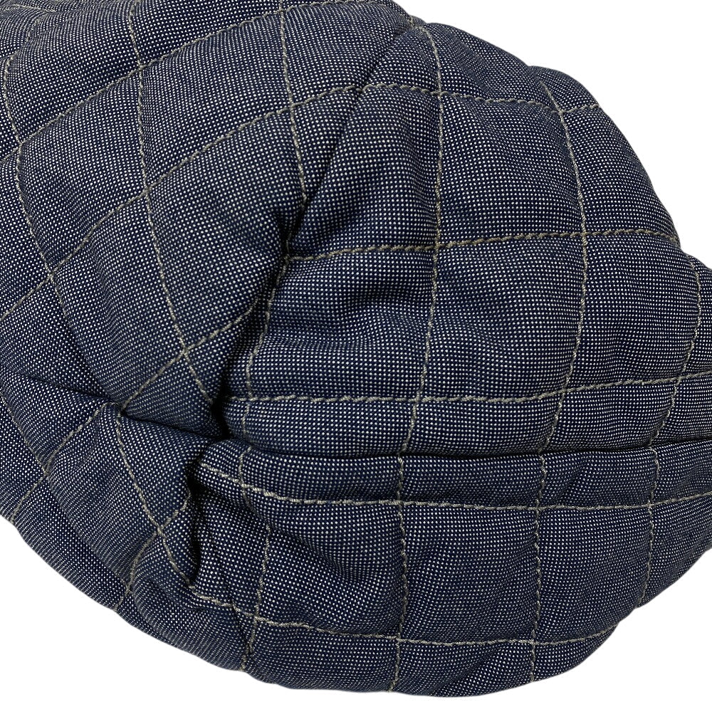 CHANEL Shoulder Bag canvas blue Coco Cabas Women Used Authentic