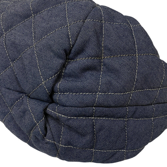 CHANEL Shoulder Bag canvas blue Coco Cabas Women Used Authentic