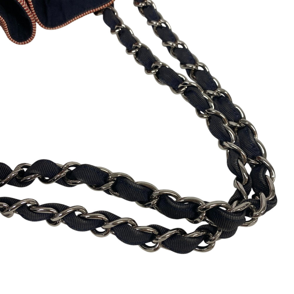 CHANEL Shoulder Bag canvas blue Coco Cabas Women Used Authentic