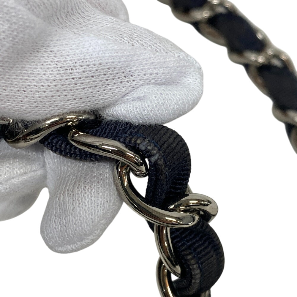 CHANEL Shoulder Bag canvas blue Coco Cabas Women Used Authentic