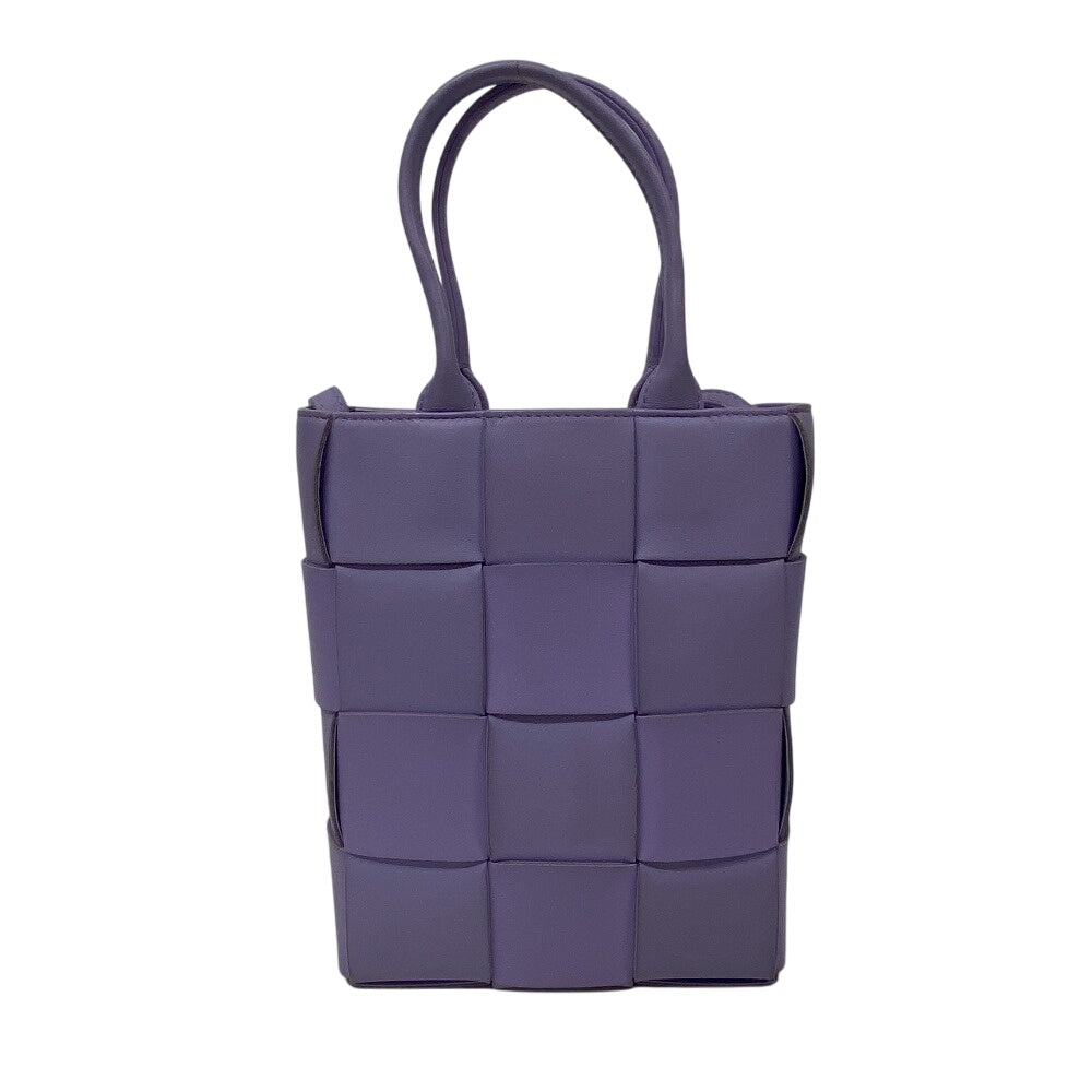BOTTEGAVENETA Handbag leather purple 2WAY handbag Maxi INTRECCIATO Cassette Women Used Authentic