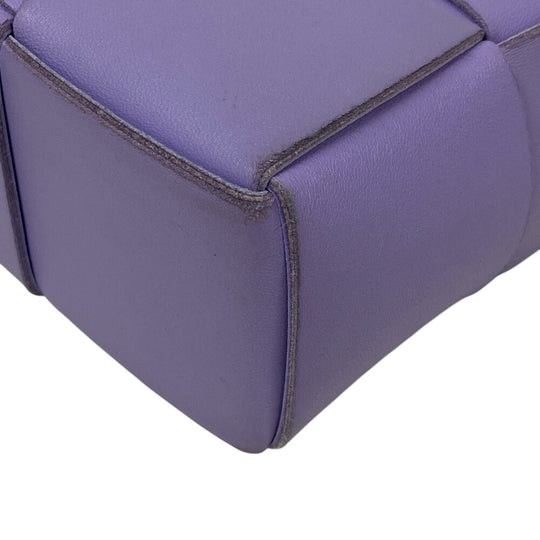 BOTTEGAVENETA Handbag leather purple 2WAY handbag Maxi INTRECCIATO Cassette Women Used Authentic