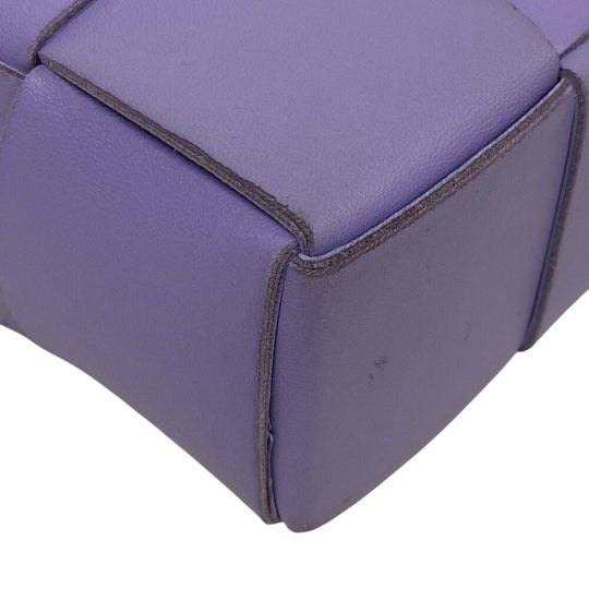 BOTTEGAVENETA Handbag leather purple 2WAY handbag Maxi INTRECCIATO Cassette Women Used Authentic