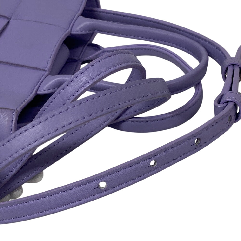 BOTTEGAVENETA Handbag leather purple 2WAY handbag Maxi INTRECCIATO Cassette Women Used Authentic