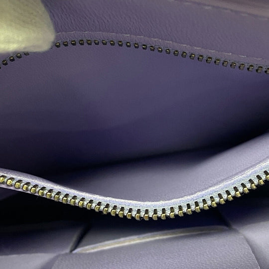 BOTTEGAVENETA Handbag leather purple 2WAY handbag Maxi INTRECCIATO Cassette Women Used Authentic