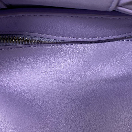BOTTEGAVENETA Handbag leather purple 2WAY handbag Maxi INTRECCIATO Cassette Women Used Authentic