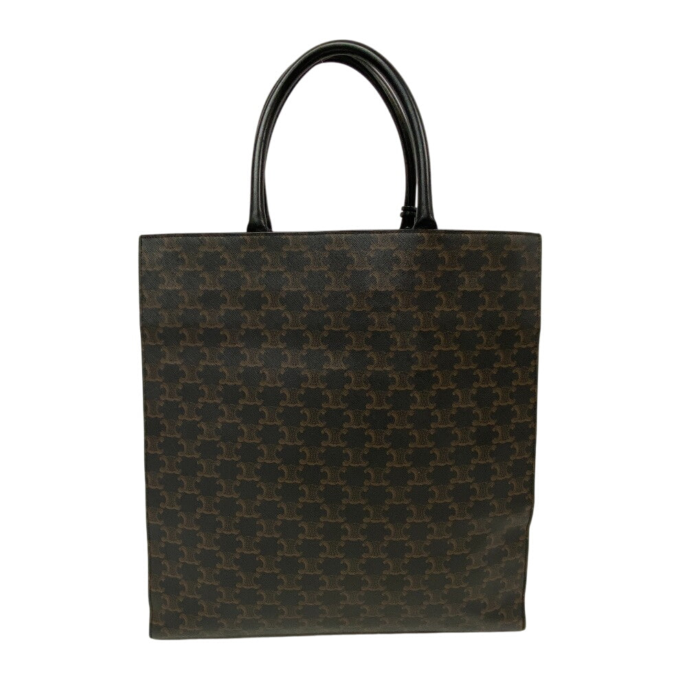 CELINE Tote Bag PVC, Leather black Triomphe Vertical Cover Women Used Authentic