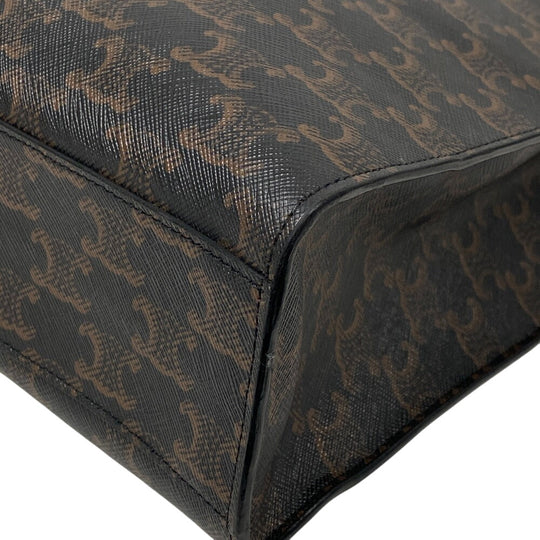 CELINE Tote Bag PVC, Leather black Triomphe Vertical Cover Women Used Authentic