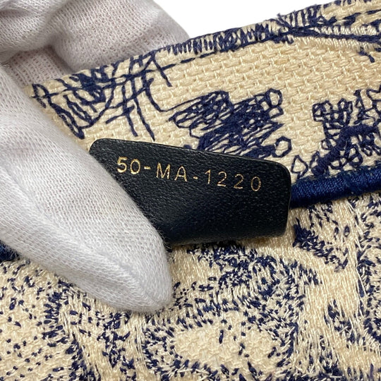 Christian Dior Tote Bag canvas white Toile de Jouy Embroidered Women Used Authentic