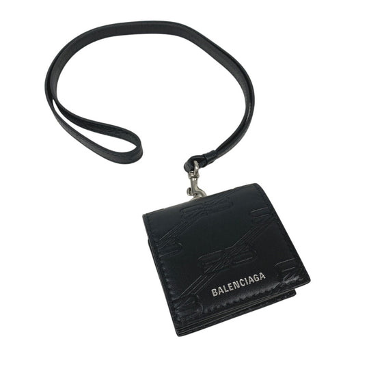 BALENCIAGA Mobile phones and smartphone accessories 717747 Leather, PVC coated canvas black Women(Unisex) Used Authentic