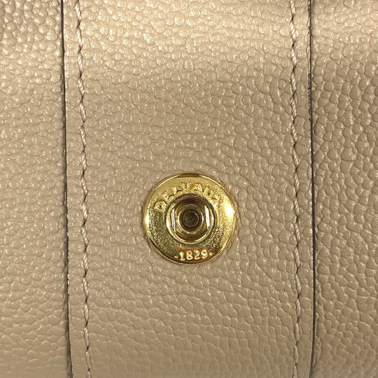 DELVAUX Bifold Wallet leather beige AB0493AAU0 24FDO Women Used Authentic