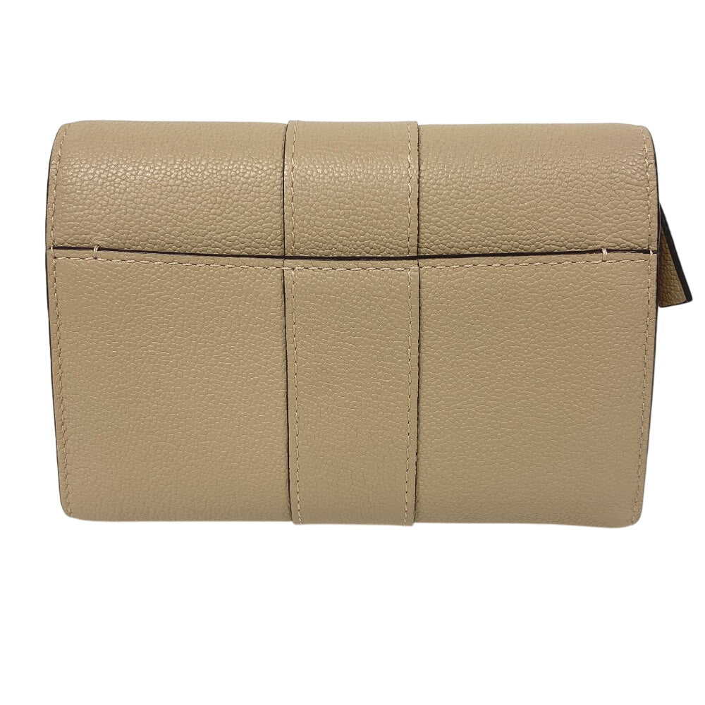 DELVAUX Bifold Wallet leather beige AB0493AAU0 24FDO Women Used Authentic