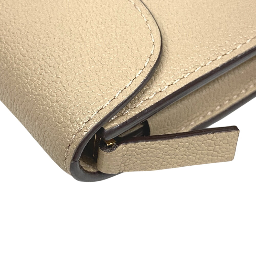 DELVAUX Bifold Wallet leather beige AB0493AAU0 24FDO Women Used Authentic