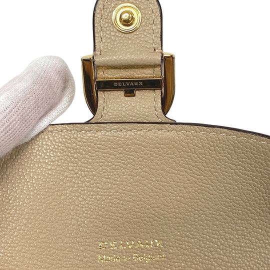 DELVAUX Bifold Wallet leather beige AB0493AAU0 24FDO Women Used Authentic