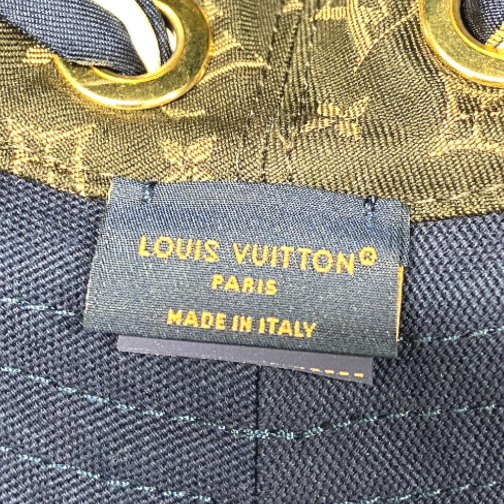 LOUIS VUITTON hat M7496M cotton Navy Bucket hat Women Used Authentic