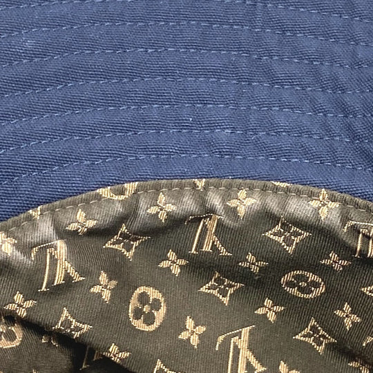 LOUIS VUITTON hat M7496M cotton Navy Bucket hat Women Used Authentic