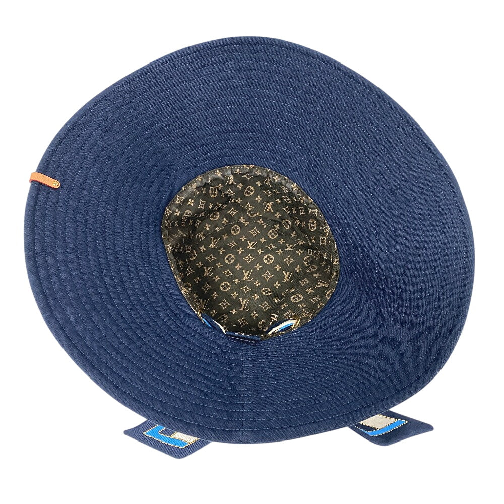 LOUIS VUITTON hat M7496M cotton Navy Bucket hat Women Used Authentic