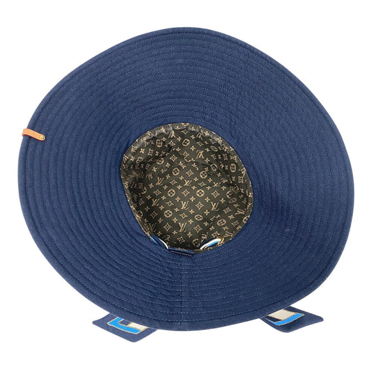 LOUIS VUITTON hat M7496M cotton Navy Bucket hat Women Used Authentic