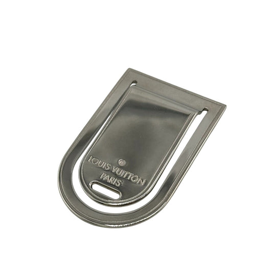 LOUIS VUITTON Money clip M64691 metal Silver Pansavie Porto Address mens Used Authentic