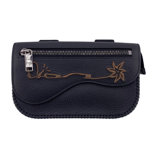 Christian Dior Pouch leather black Grained calfskin mens Used Authentic