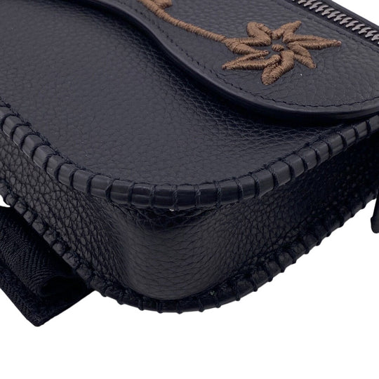 Christian Dior Pouch leather black Grained calfskin mens Used Authentic