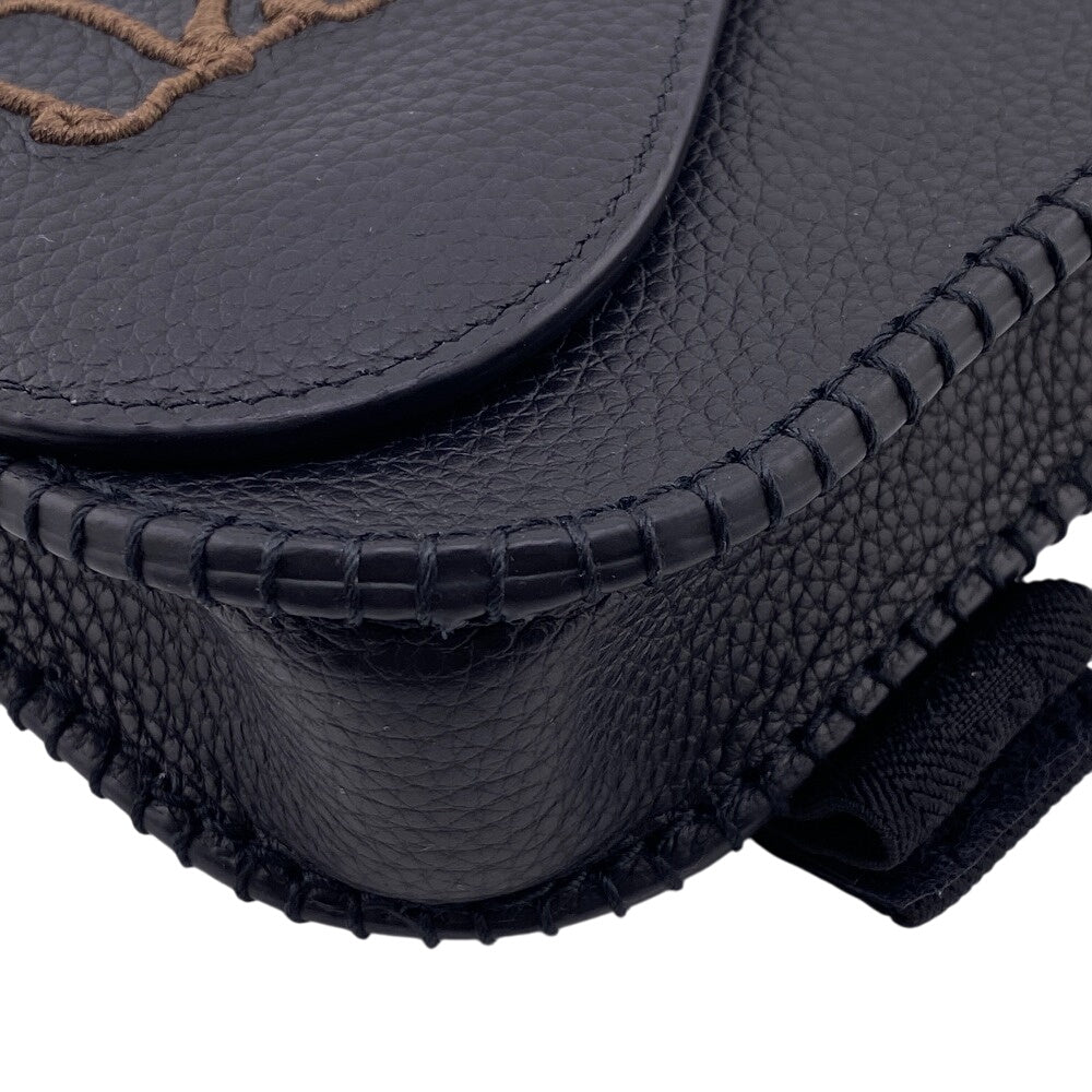 Christian Dior Pouch leather black Grained calfskin mens Used Authentic