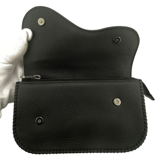 Christian Dior Pouch leather black Grained calfskin mens Used Authentic