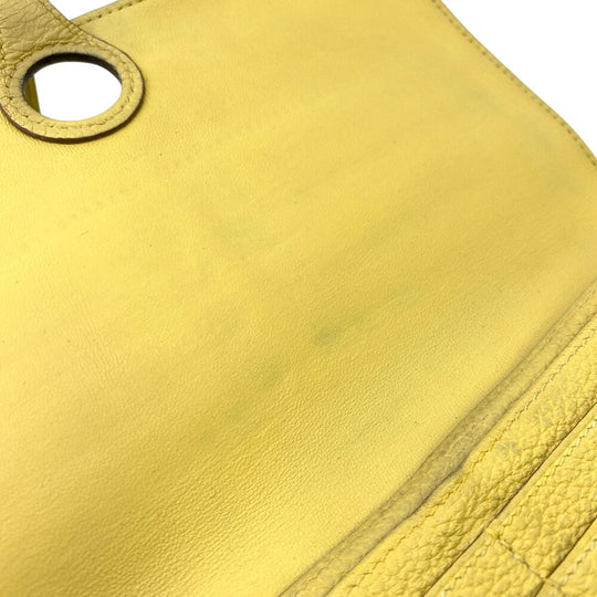 HERMES Long Wallet Purse Taurillon Clemence cream 2015 Long wallet Dogon Long Women Used Authentic