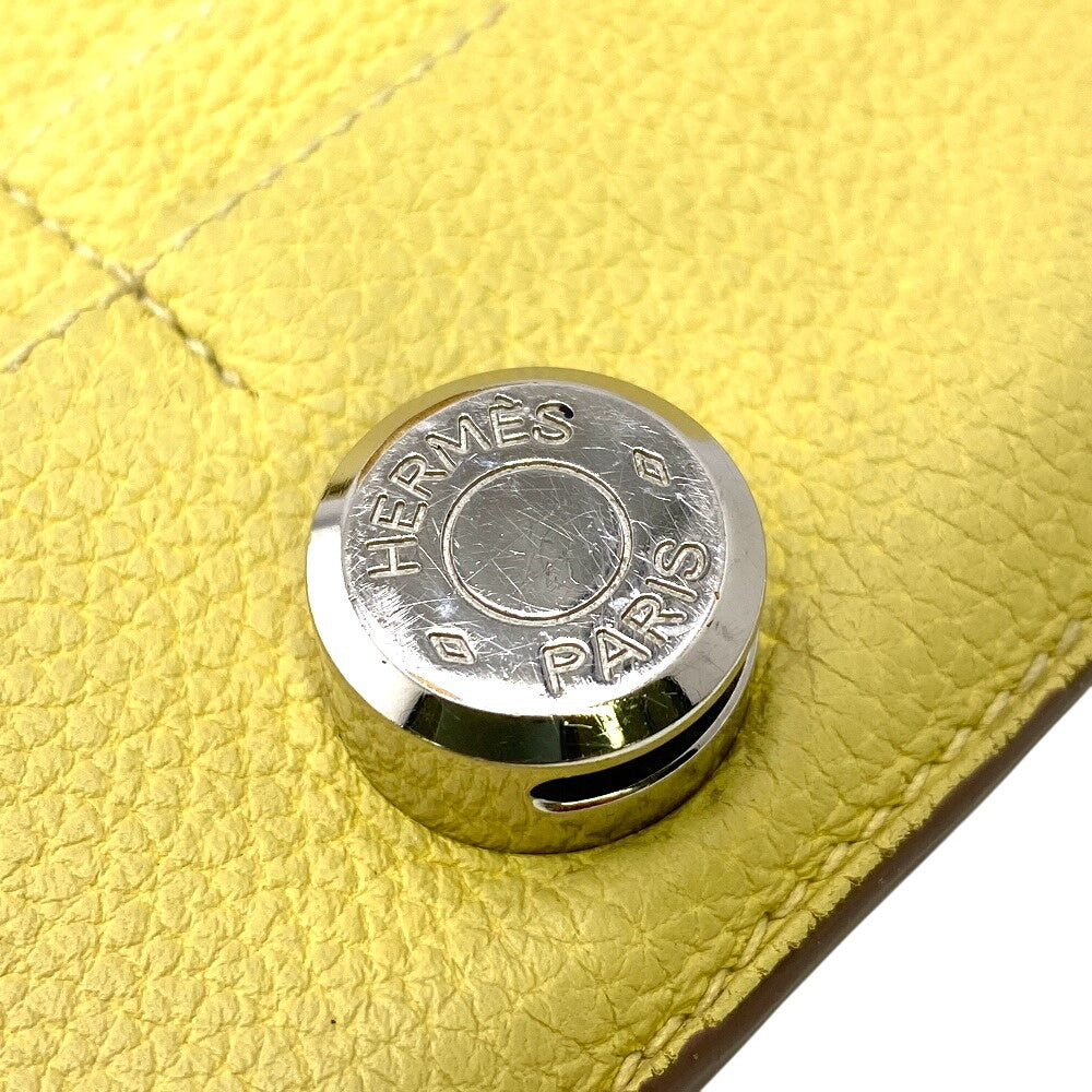 HERMES Long Wallet Purse Taurillon Clemence cream 2015 Long wallet Dogon Long Women Used Authentic