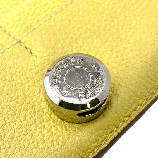 HERMES Long Wallet Purse Taurillon Clemence cream 2015 Long wallet Dogon Long Women Used Authentic