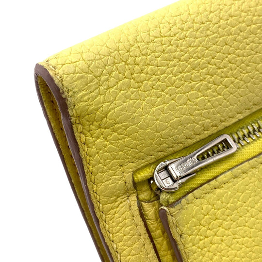 HERMES Long Wallet Purse Taurillon Clemence cream 2015 Long wallet Dogon Long Women Used Authentic
