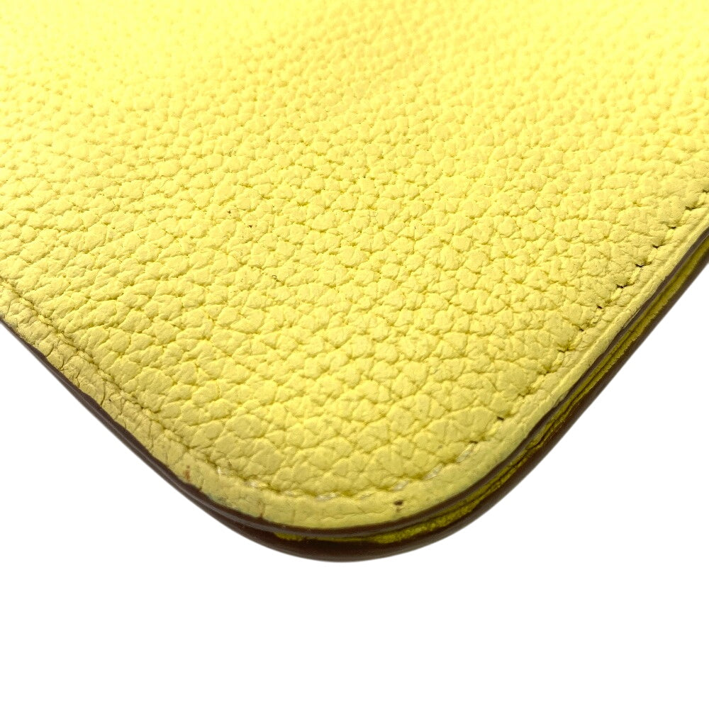 HERMES Long Wallet Purse Taurillon Clemence cream 2015 Long wallet Dogon Long Women Used Authentic