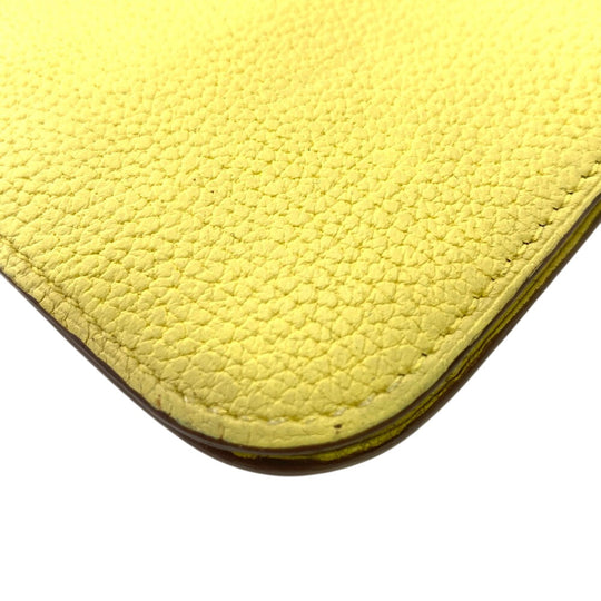 HERMES Long Wallet Purse Taurillon Clemence cream 2015 Long wallet Dogon Long Women Used Authentic