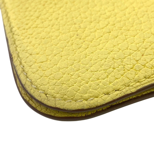 HERMES Long Wallet Purse Taurillon Clemence cream 2015 Long wallet Dogon Long Women Used Authentic