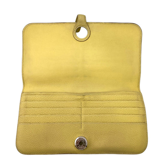 HERMES Long Wallet Purse Taurillon Clemence cream 2015 Long wallet Dogon Long Women Used Authentic