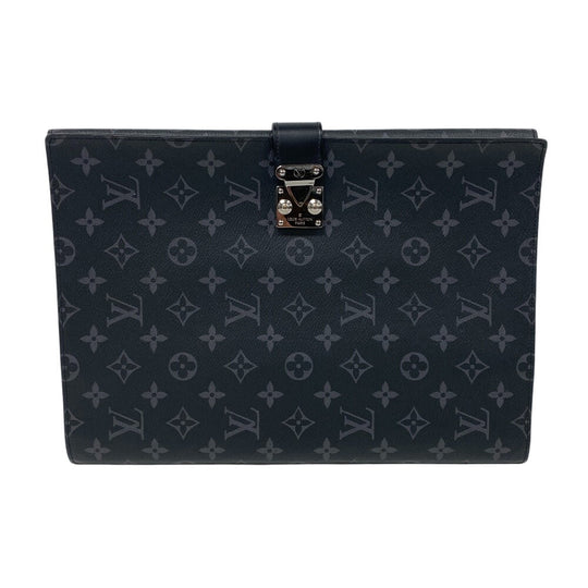 LOUIS VUITTON Briefcase GI0273 leather black Documents case Monogram Eclipse Portodocument Frank GM mens Used Authentic