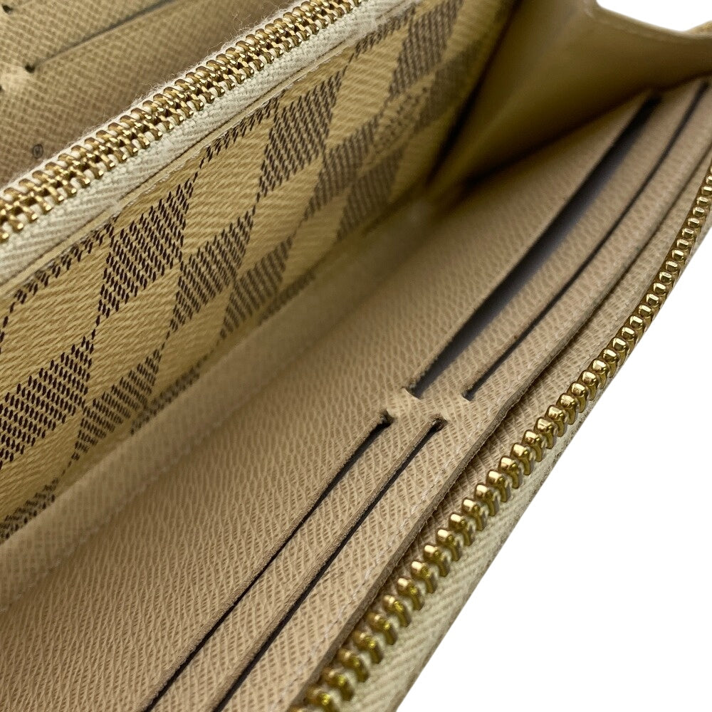 LOUIS VUITTON Long Wallet Purse N61210 Damier Azur white Damier Azur Portefeuille Clemence Women Used Authentic