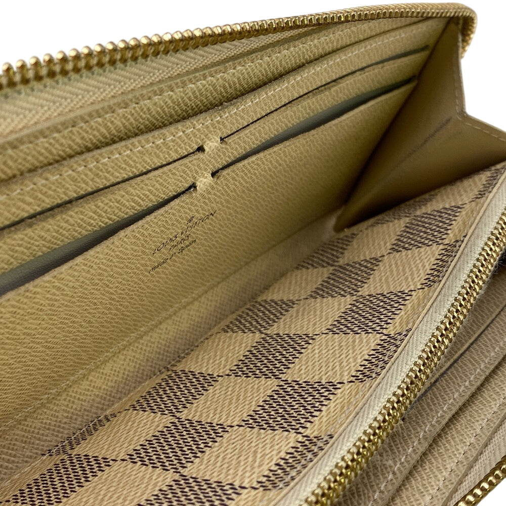 LOUIS VUITTON Long Wallet Purse N61210 Damier Azur white Damier Azur Portefeuille Clemence Women Used Authentic