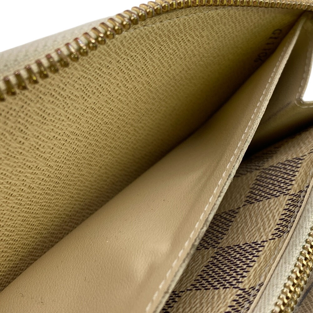 LOUIS VUITTON Long Wallet Purse N61210 Damier Azur white Damier Azur Portefeuille Clemence Women Used Authentic