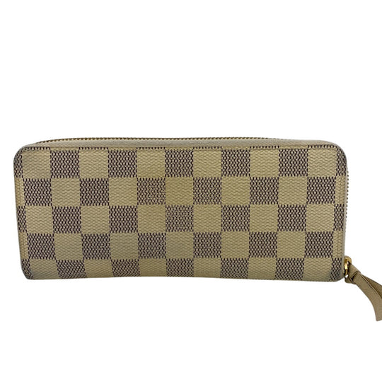 LOUIS VUITTON Long Wallet Purse N61210 Damier Azur white Damier Azur Portefeuille Clemence Women Used Authentic