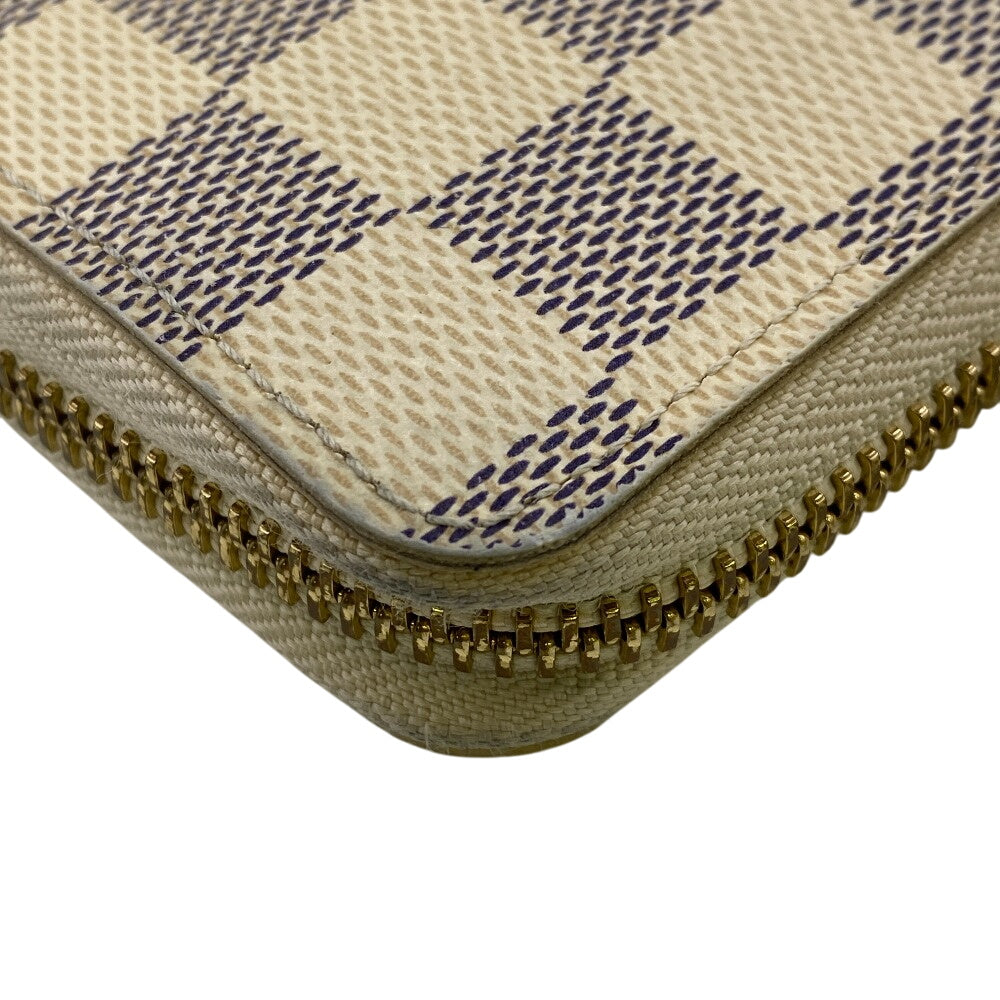 LOUIS VUITTON Long Wallet Purse N61210 Damier Azur white Damier Azur Portefeuille Clemence Women Used Authentic