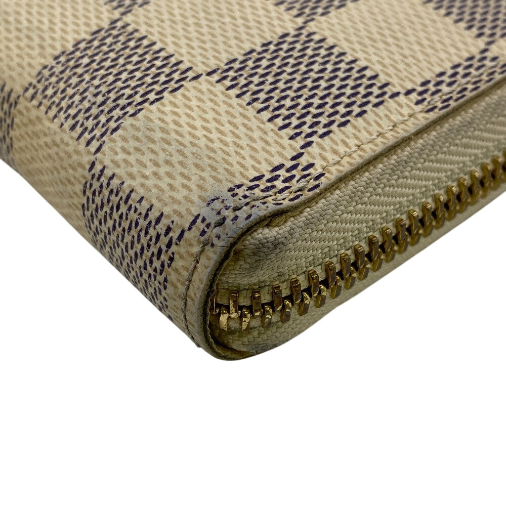 LOUIS VUITTON Long Wallet Purse N61210 Damier Azur white Damier Azur Portefeuille Clemence Women Used Authentic