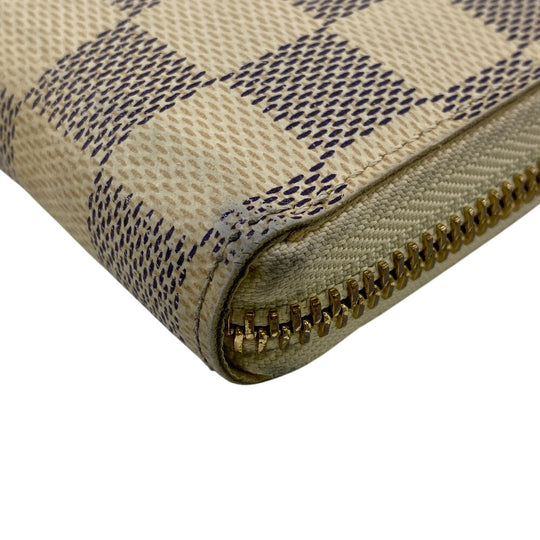 LOUIS VUITTON Long Wallet Purse N61210 Damier Azur white Damier Azur Portefeuille Clemence Women Used Authentic